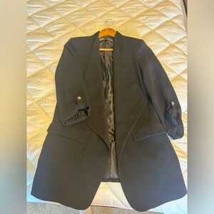 Zara blazer rolled sleeve open front